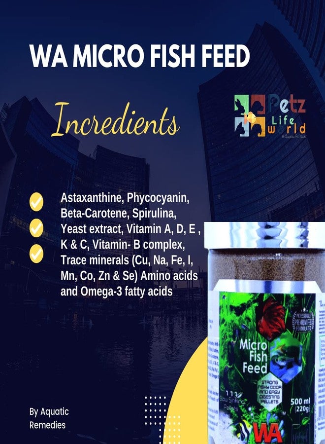 VAYINATO Wa Micro Fish Feed,500Ml(220G)Slow Sinking Pellets,Strong Fishy Odor And Easy Digesting Pellets - Image 4